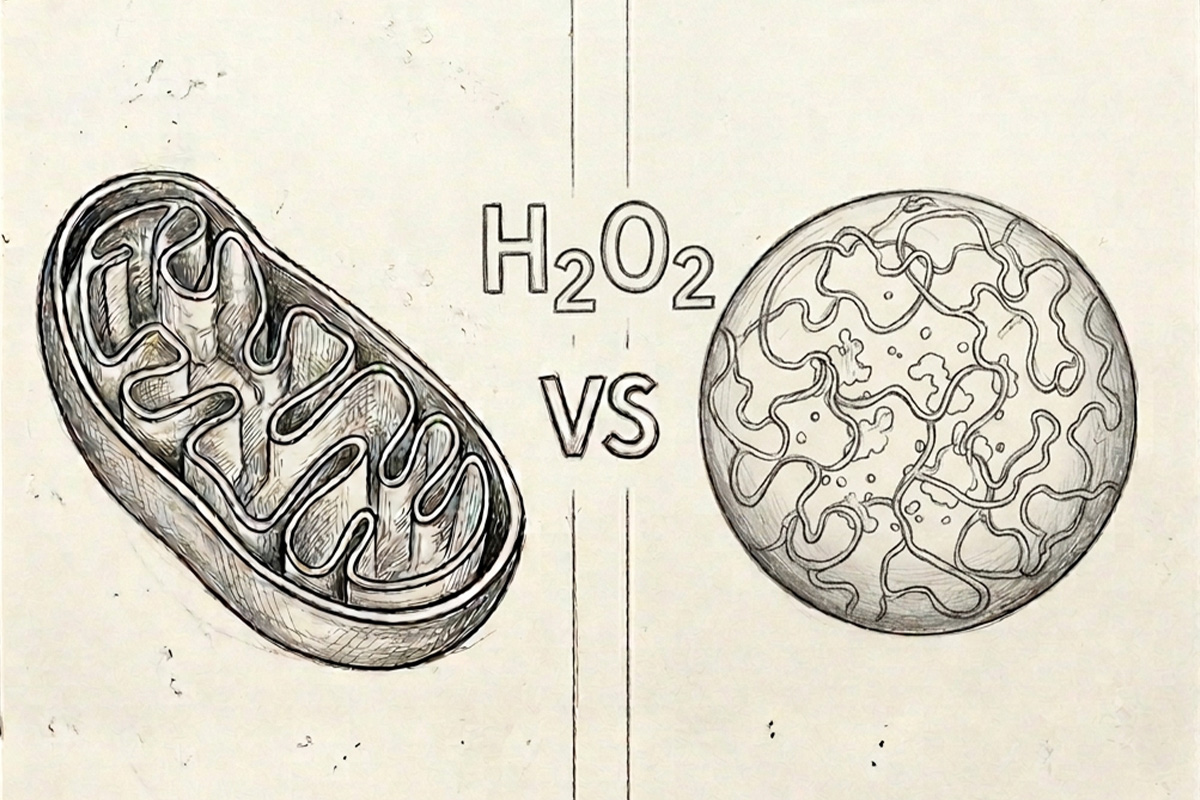 Yifan Dai and his collaborators address how biomolecular condensates create oxygen-based radicals without the presence of enzymes and uncover what are the chemical origins of the radical sources. Such findings provide the molecular basis for the study of the roles of condensates in cellular physiology and diseases. (Credit: Dai lab, created with Google Gemini)