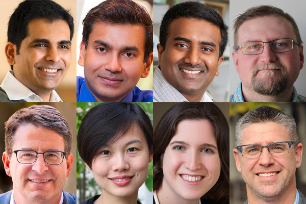 Clockwise from top left: Raman, Chakrabartty, Singamaneni, Giordano, Steensma, Parker, Ling, Giammar