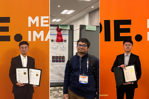 Zitong Yu, Md Ashequr Rahman and Ziping Liu at the SPIE conference
