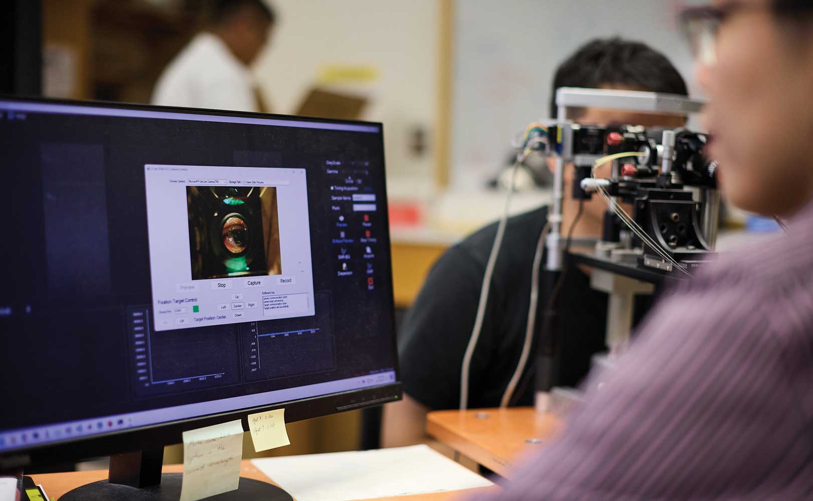 View of computer in Chao Zhou's lab